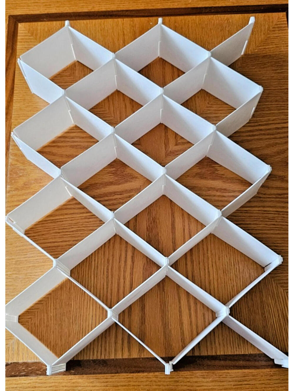 14 Compartments Drawer Storage Organizer White Diamond Design 12" x 17"